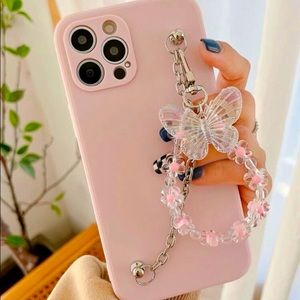 iPhone 7/8/SE2 case with chain hand strap